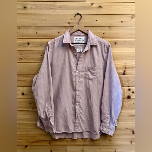 Frank & Eileen Size XL Eileen Mauve Pink Relaxed Button Front Collared Blouse - Picture 1 of 13